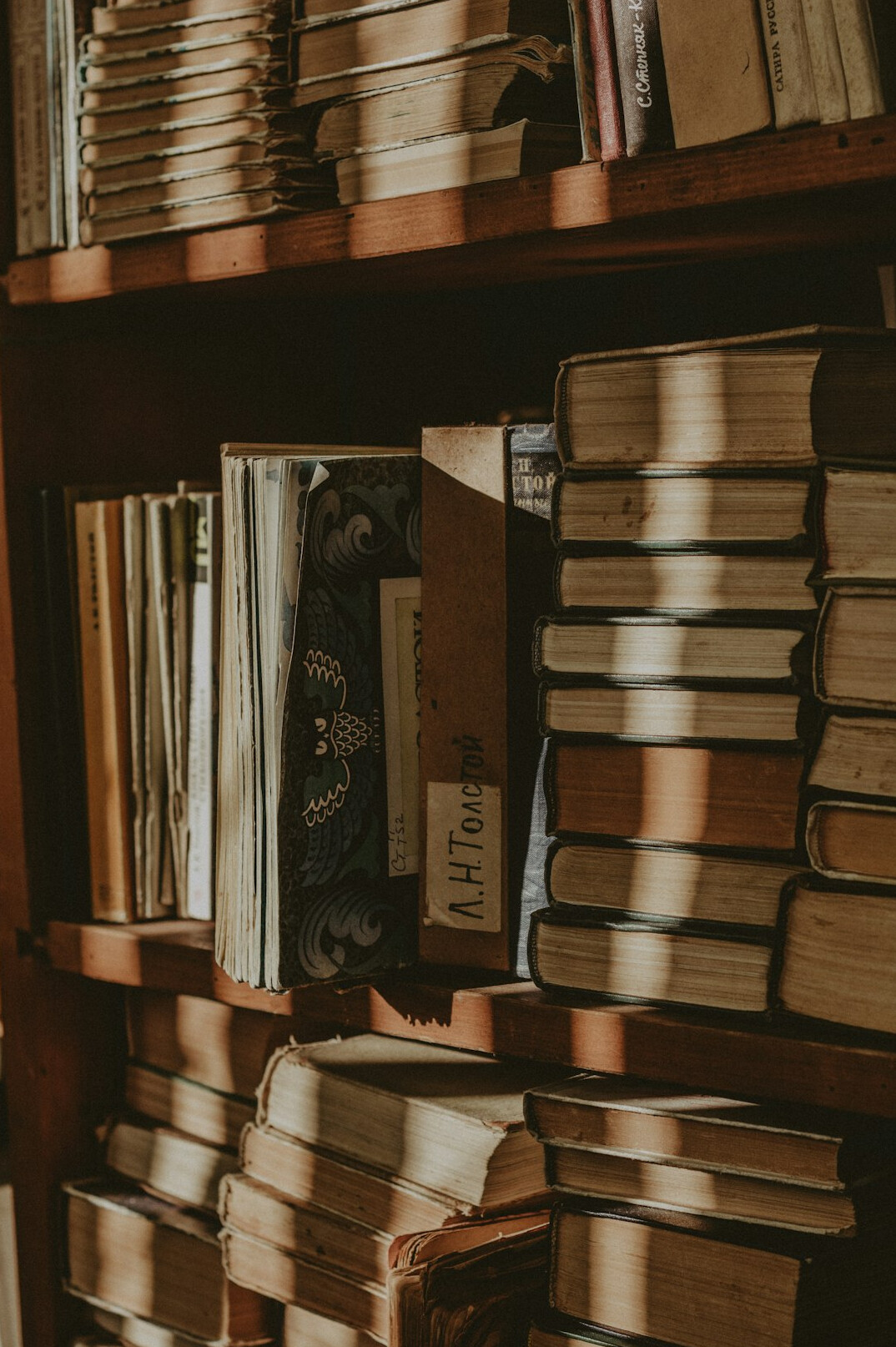 mysterious books in old library