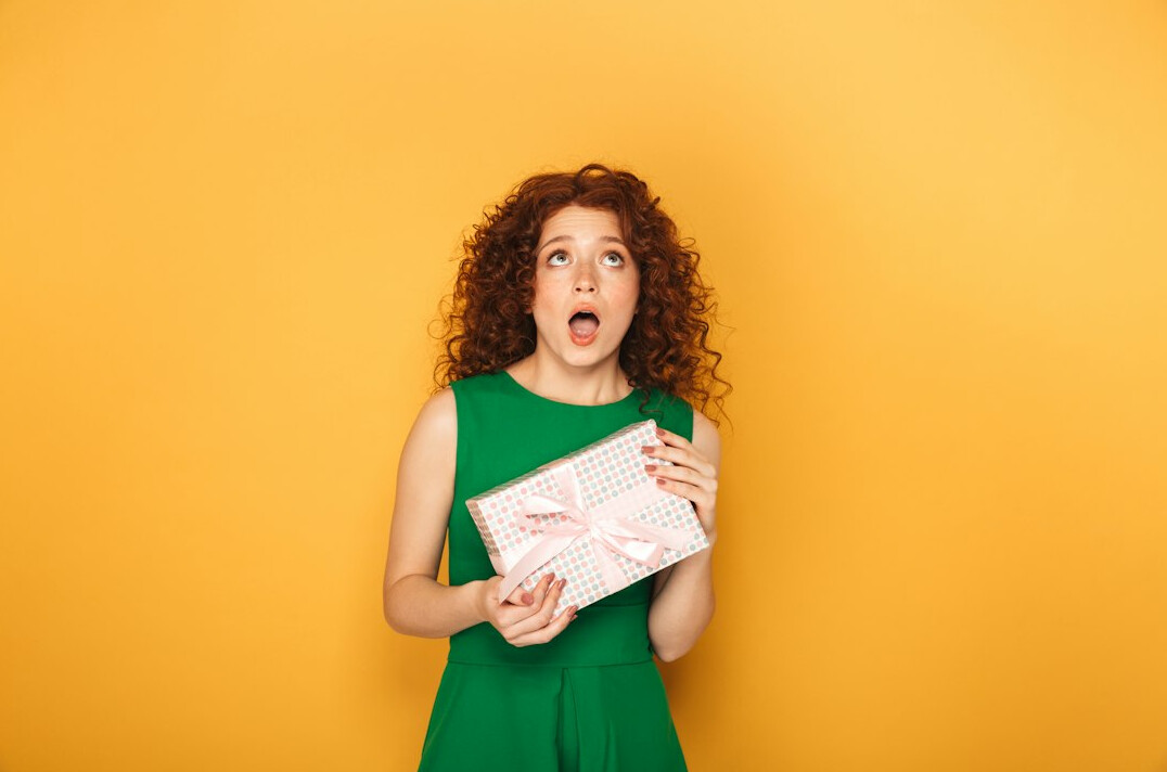 surprised reader with mystery book